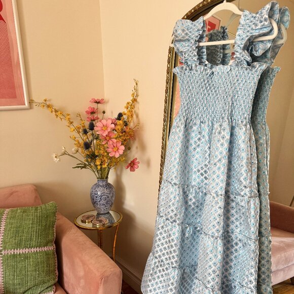 Hill House Ellie Snowflake Brocade Nap Dress - Picture 1 of 4